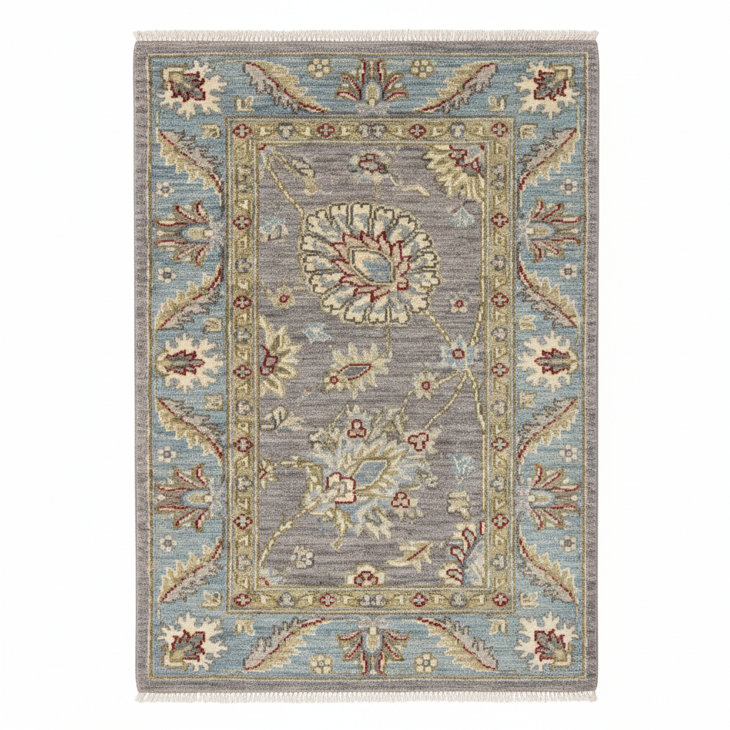 2x3ft Entryway Handmade Carpet | Angora Wool Turkish Rug