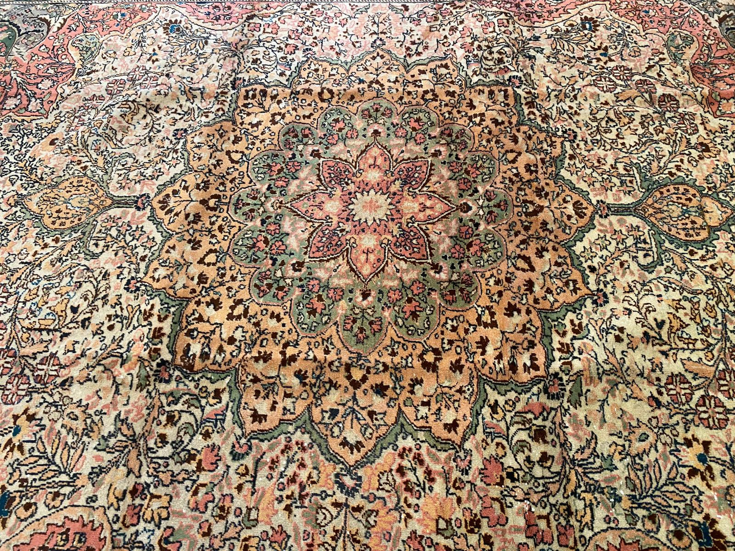 Antique Turkish Area Rug 6x9 ft - Handwoven Vintage Wool Carpet