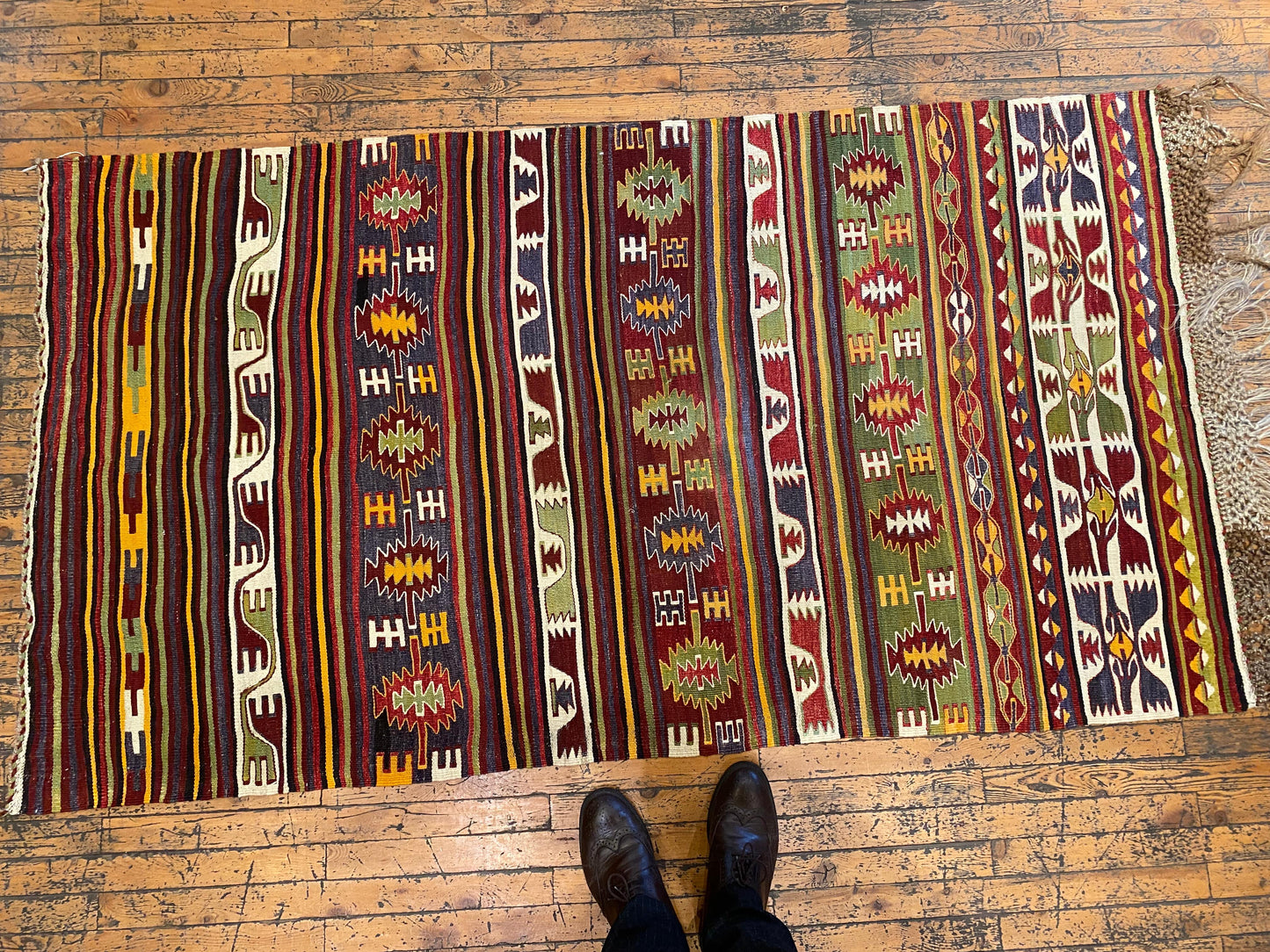 Nomadic Turkish Area Handmade Kilim Rug Cappadocia Rug Collection