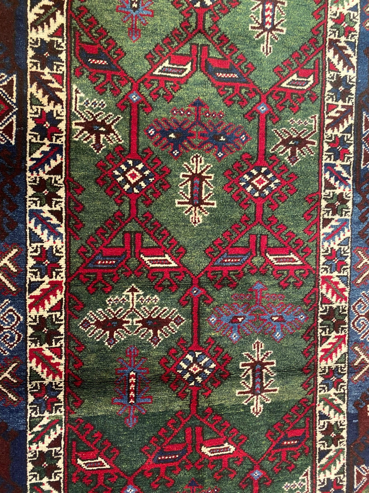 Geometric Pattern Turkish Dosemealti Handmade Green Bacground Area Carpet Cappadocia Rug Collection