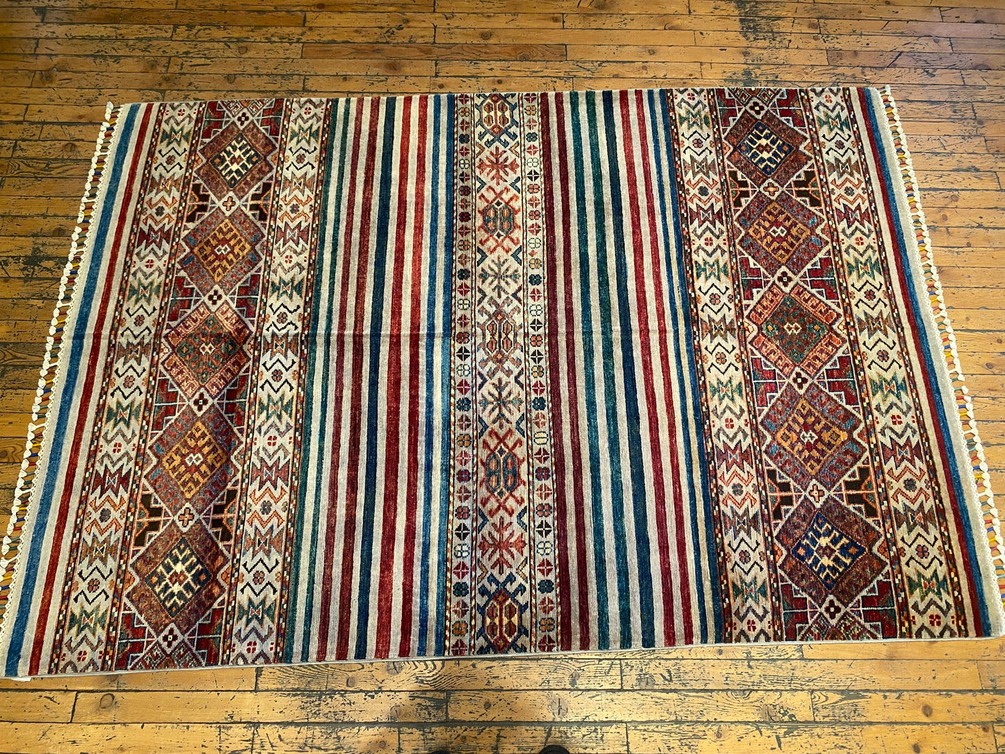 Stripe Pattern Luxury Carpet 4x6 ft | Premium Hand-Woven Area Rug Cappadocia Rug Collection