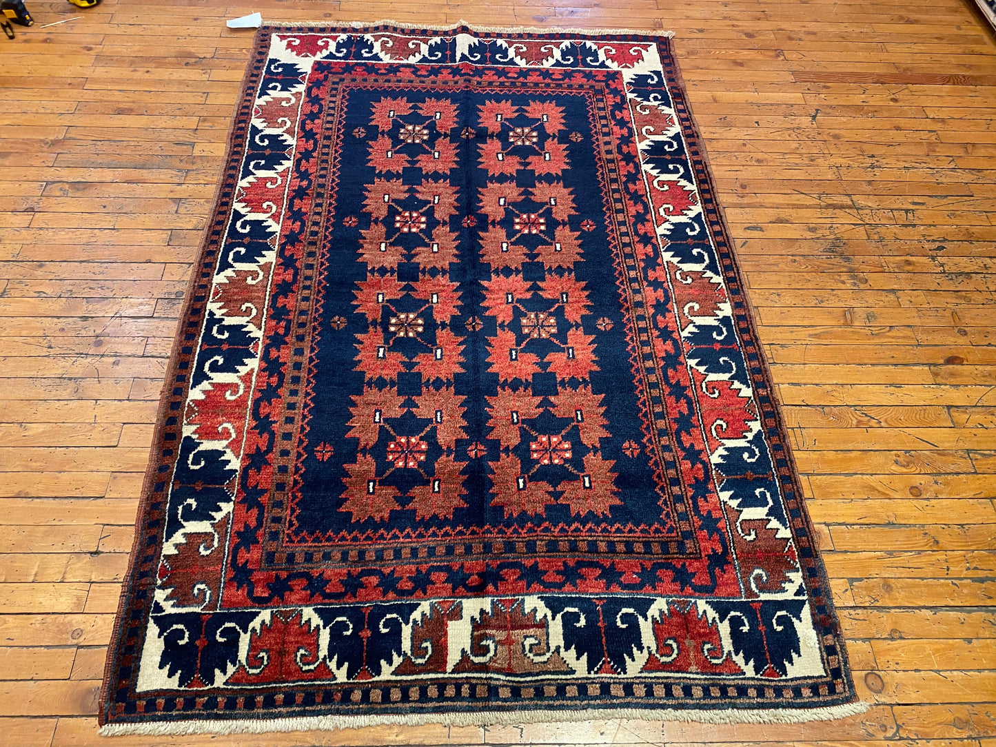 Geometric Handwoven Area Turkish Rug 4x6ft Cappadocia Rug Collection