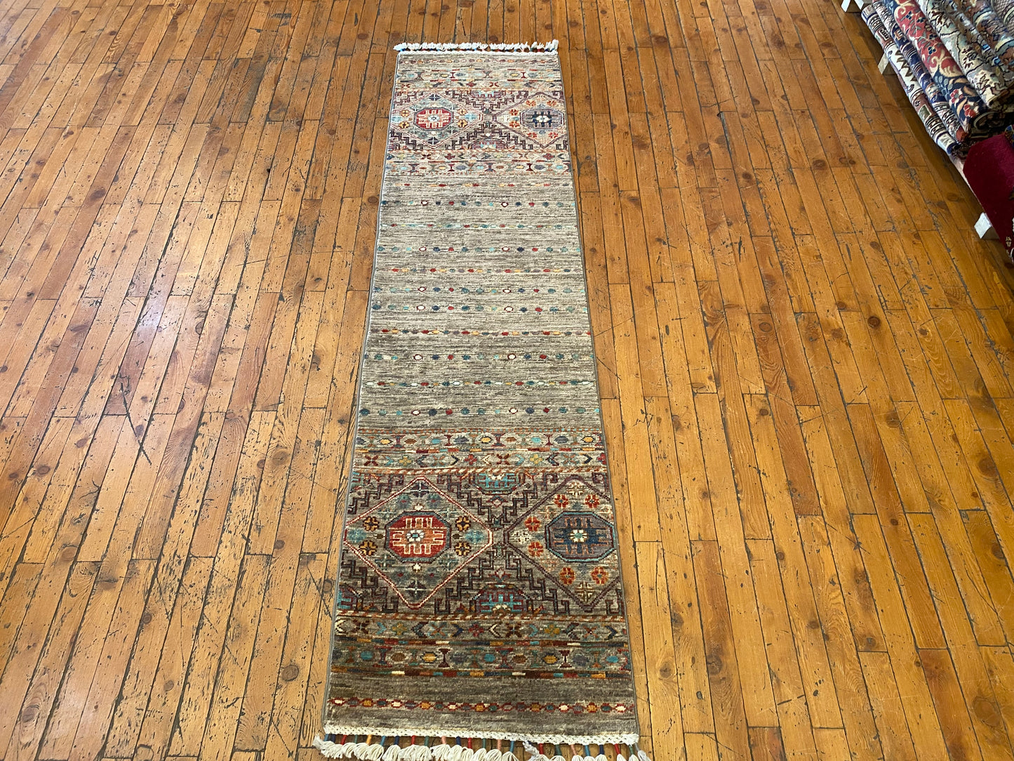 Authentic Anatolian Runner – Handmade Wool Rug with Tribal Patterns 2x7ft