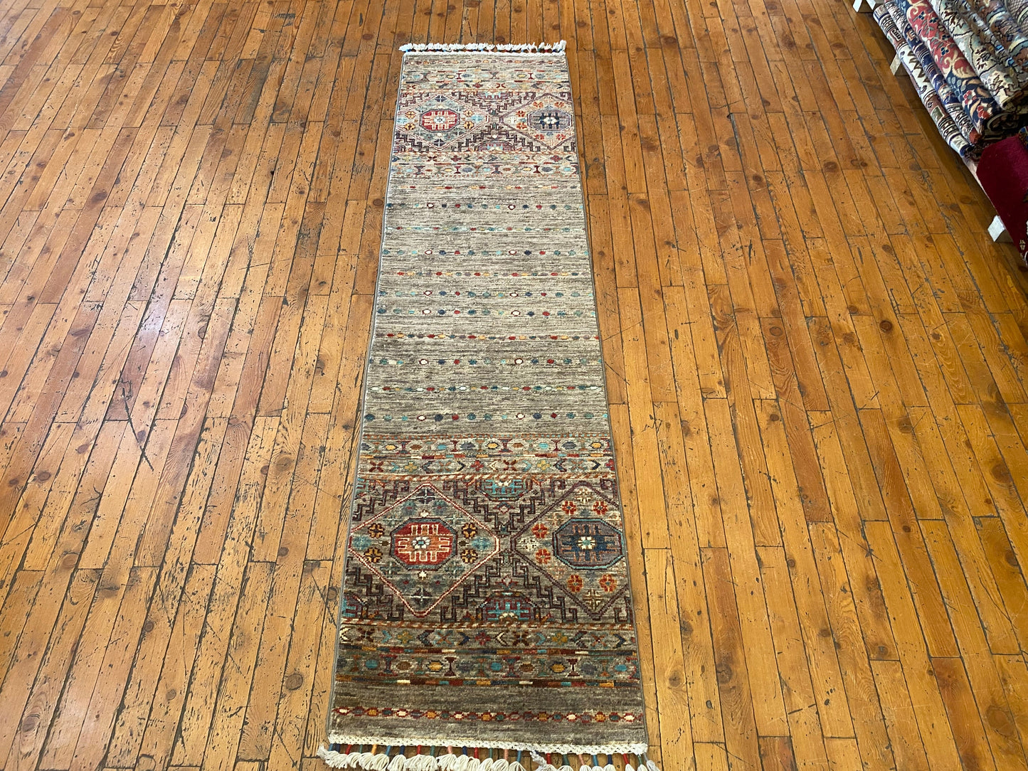 Authentic Anatolian Runner – Handmade Wool Rug with Tribal Patterns 2x7ft Cappadocia Rug Collection