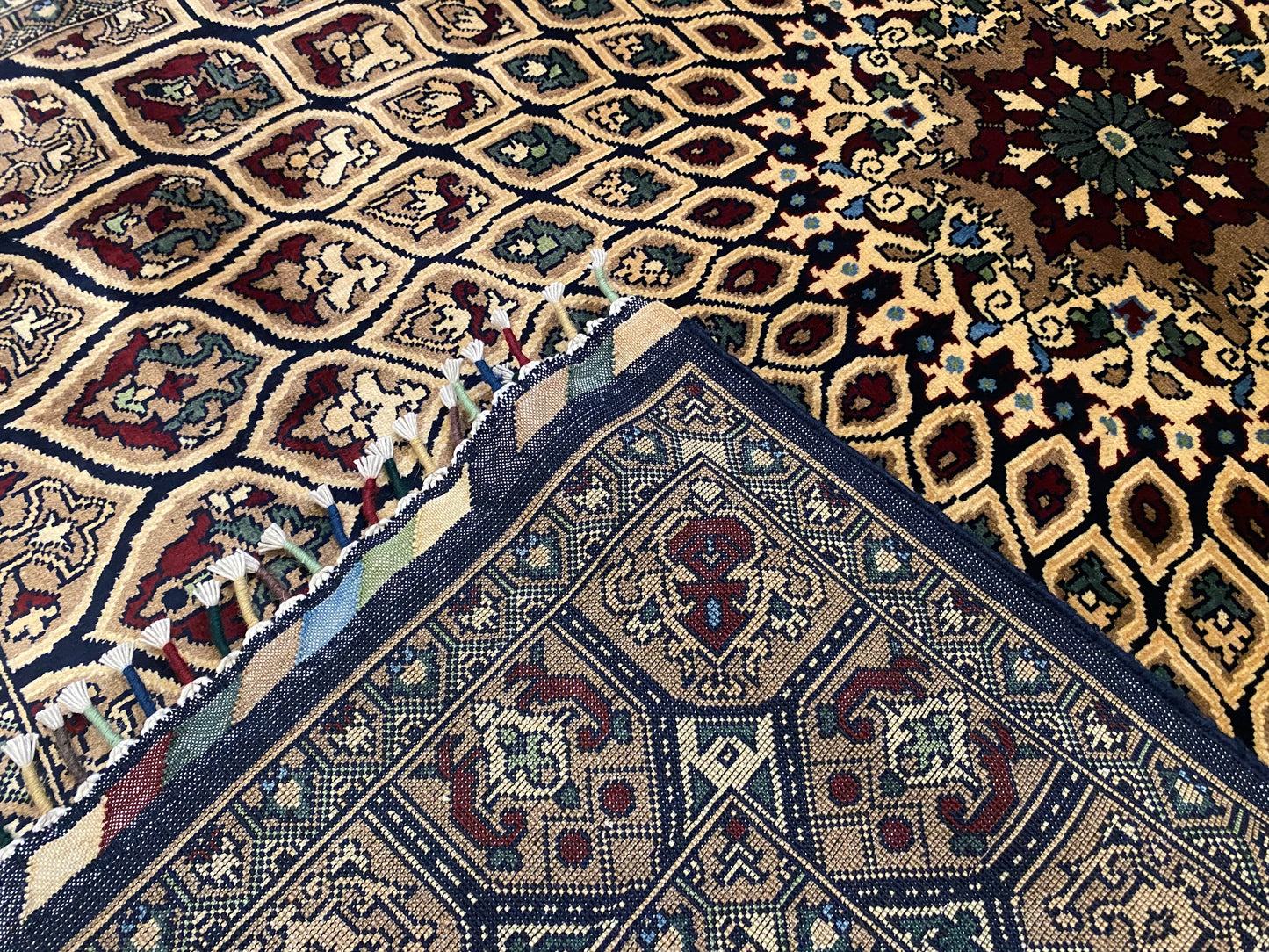 Hand-Knotted Pure Wool Oriental Rug with Geometric Pattern 5”x7”ft Cappadocia Rug Collection