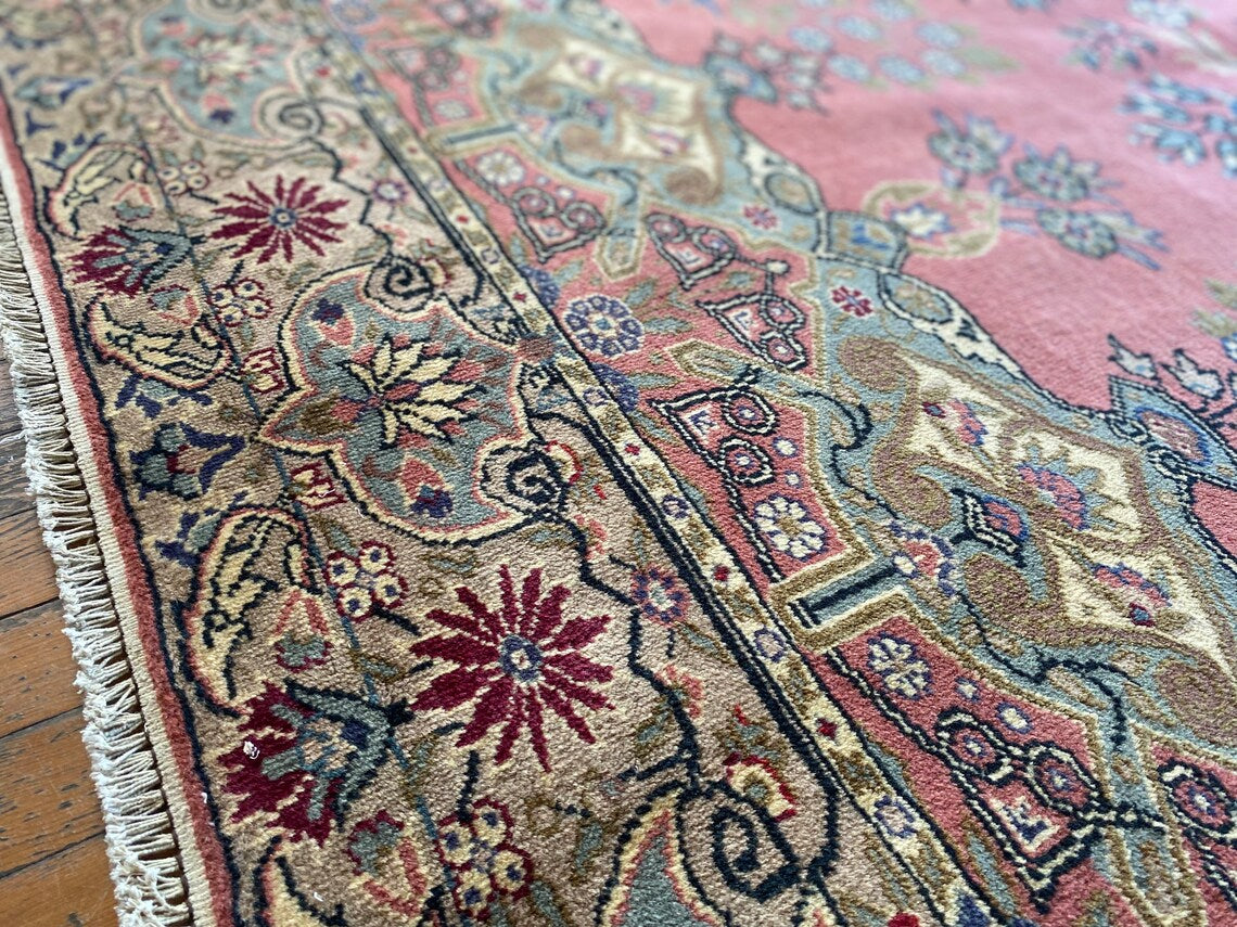 7x10 Exclusive Large Vintage Handmade Pink Oriental Rug