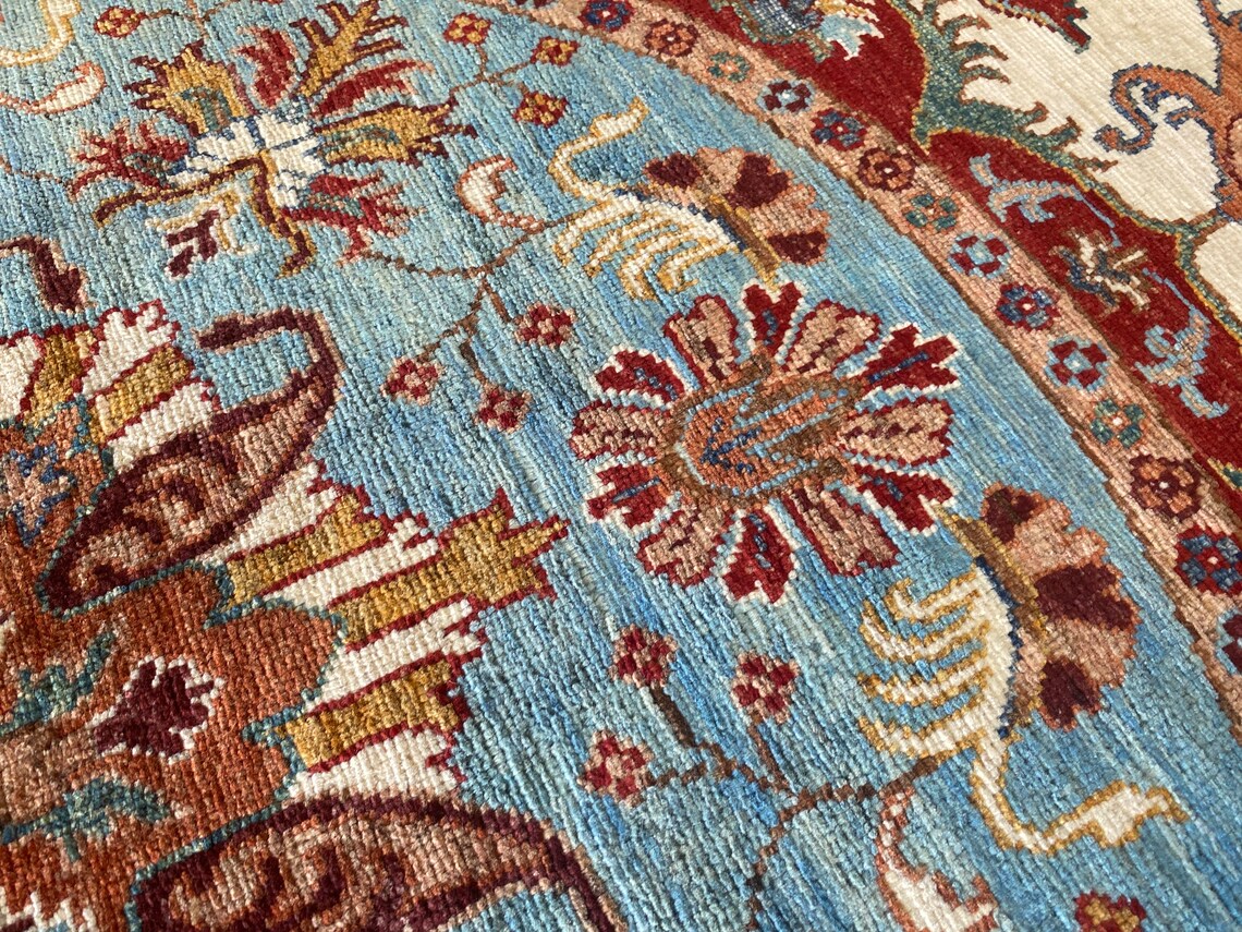 5x5 Square Oushak Rug - Natural Dye Handmade Turkish Wool Carpet Cappadocia Rug Collection