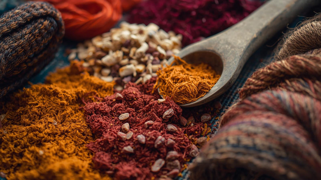 Natural plant dyes for Turkish carpets including madder root indigo and traditional dyeing process