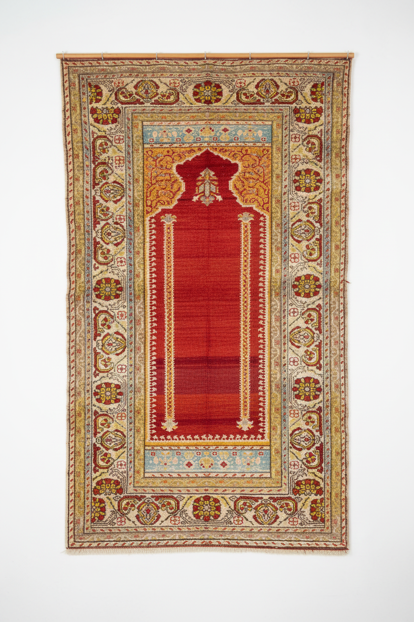 Natural dye Cappadocia rug - handwoven Turkish carpet with organic colors