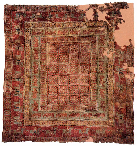Historic Ottoman carpet with medallion design from Uşak showing imperial Turkish weaving craftsmanship