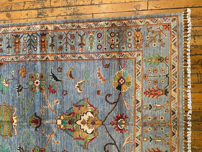 Handwoven Turquoise Floral Kilim Rug 4x6 ft - Premium Area Rug Cappadocia Rug Collection