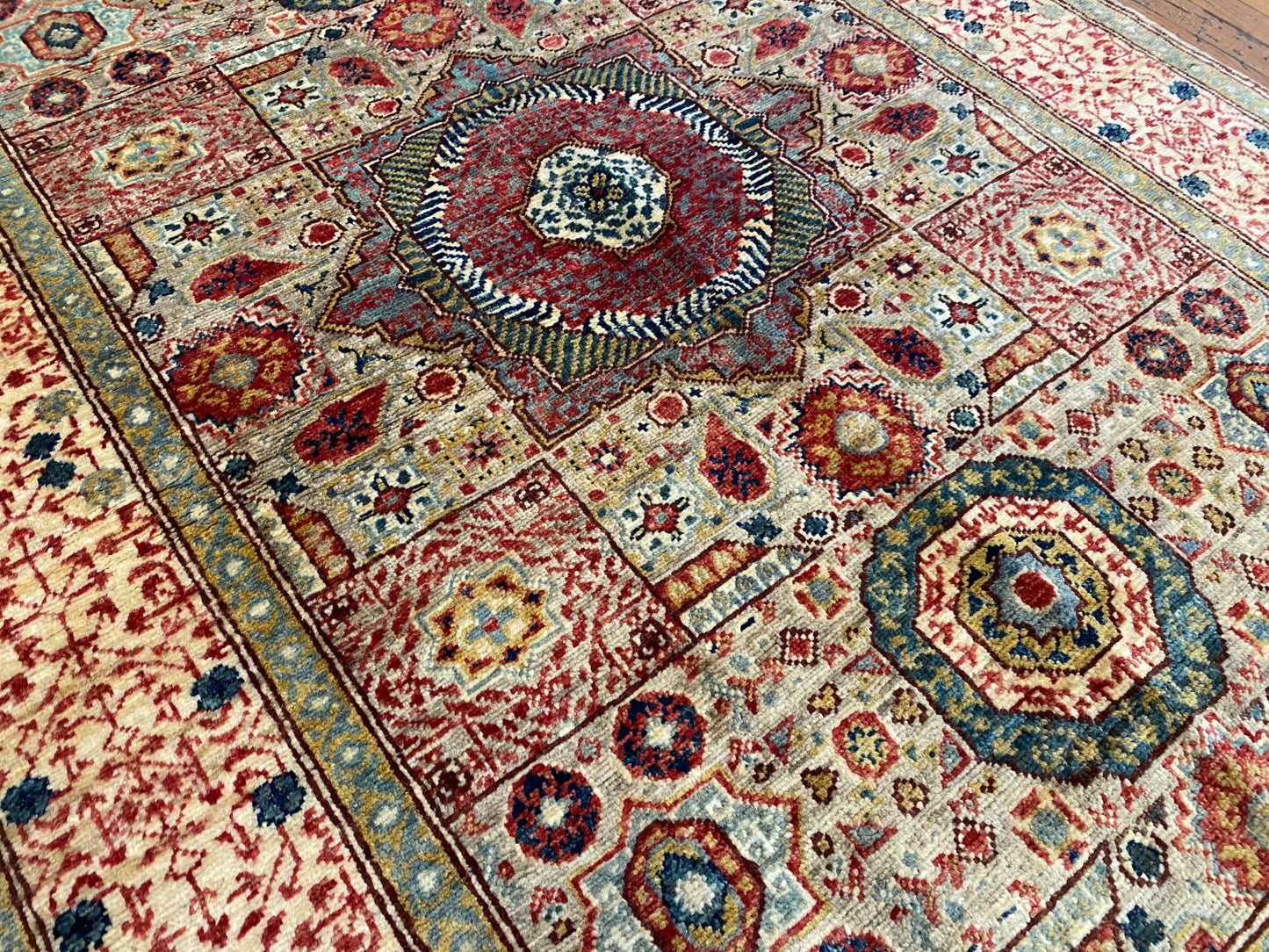 Handmade Mamluk Rug - Geometric Design 4'x6' | Premium Wool Carpet  ADN Cappadocia Rug Collection