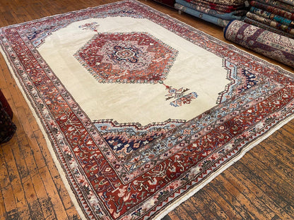 Beige Anatolian Handmade Area Carpet 7x10ft Cappadocia Rug Collection