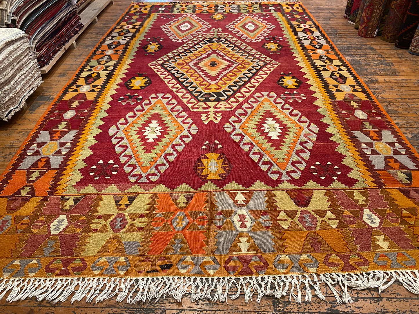 Antique Nomad Area Handmade Kilim Rug Cappadocia Rug Collection