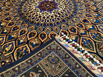 Luxurious Hand-Knotted Wool Oriental Carpet - Geometric Motif 5”x7”