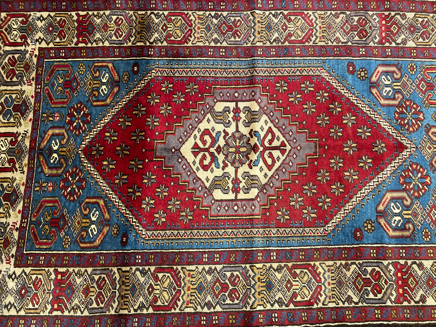 Turkish Wool Rug from Cappadocia ,Yahyali Pattern  ,Double Knotted, Natural Dyes