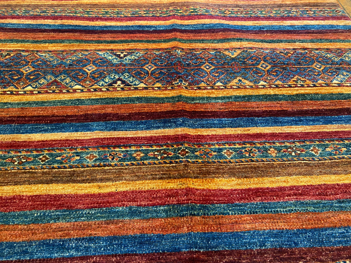Stripe Pattern Handmade Rug 4x6 - Premium Wool Carpet | Free Shipping Cappadocia Rug Collection