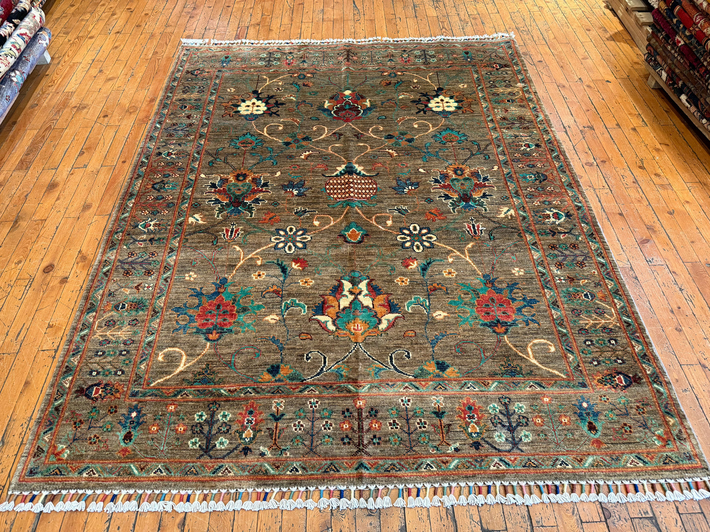 Brownish Color Handmade Carpet 5 x 7 ft Cappadocia Rug Collection