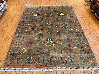 Brownish Color Handmade Carpet 5 x 7 ft Cappadocia Rug Collection