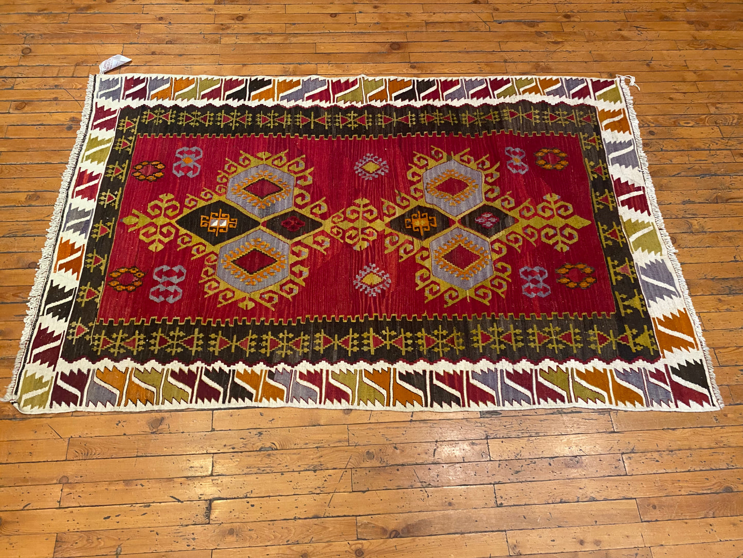 Cappadocia Antique Kilim Rug 4x6 ft - Authentic Turkish Handwoven Vintage Carpet