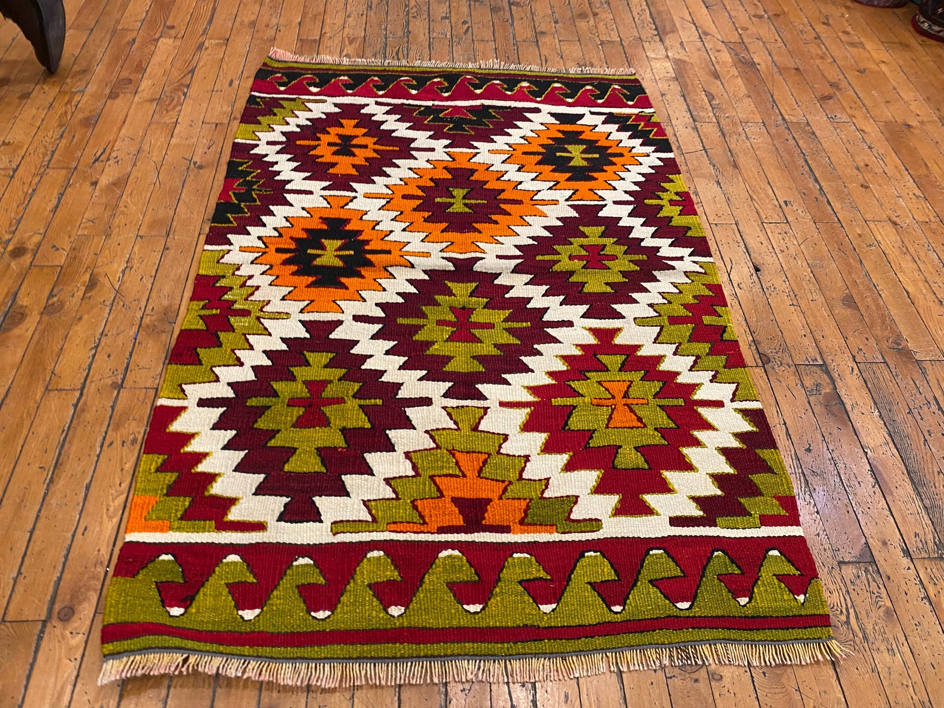 Colorful Wool Turkish Anatolian Kilim 3”x4” Cappadocia Rug Collection