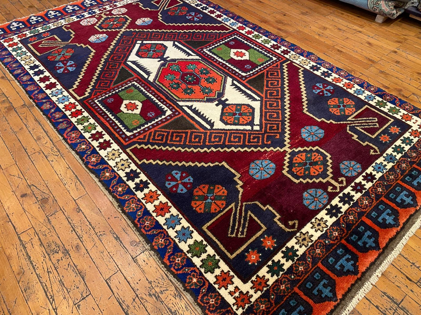 Cappadocia Antique Area Rug 4x8 ft - Handmade Turkish Vintage Rug