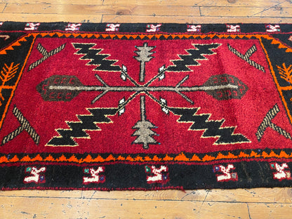Anatolian Rug 2x5 ft - Handmade Turkish Runner | Vintage Wool Carpet