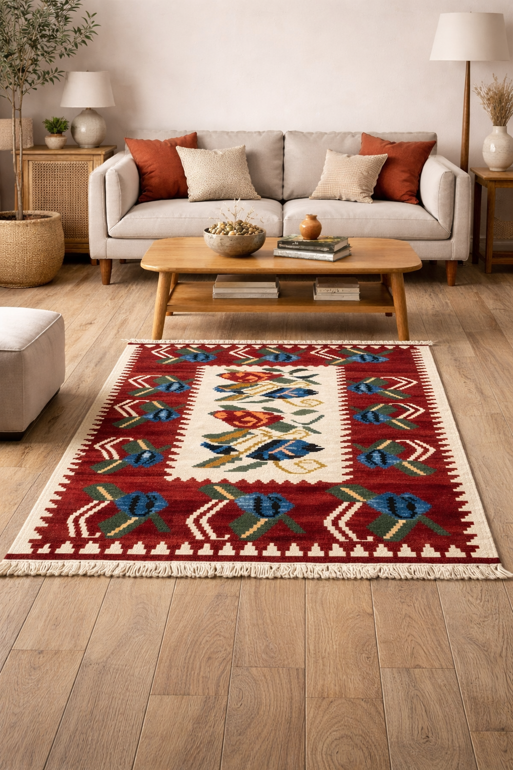 Handmade Cappadocia Kilim Rug 3x4ft - Authentic Turkish Flatweave