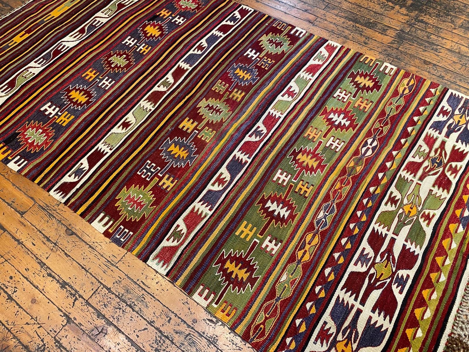 Nomadic Turkish Area Handmade Kilim Rug Cappadocia Rug Collection