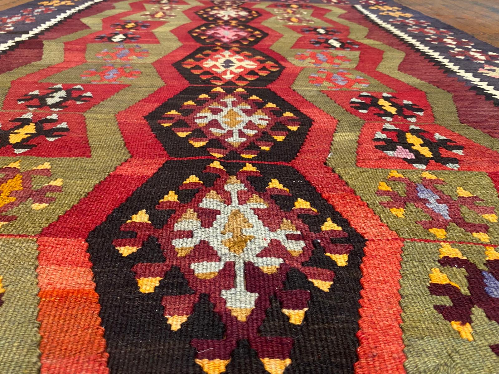 Tribal Area Handmade Turkish Kilim ,Wall Hanging Kilim Cappadocia Rug Collection