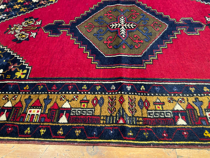 Turkish Wool Rug from Cappadocia ,Yahyali Pattern ,Double Knotted, Natural Dyes