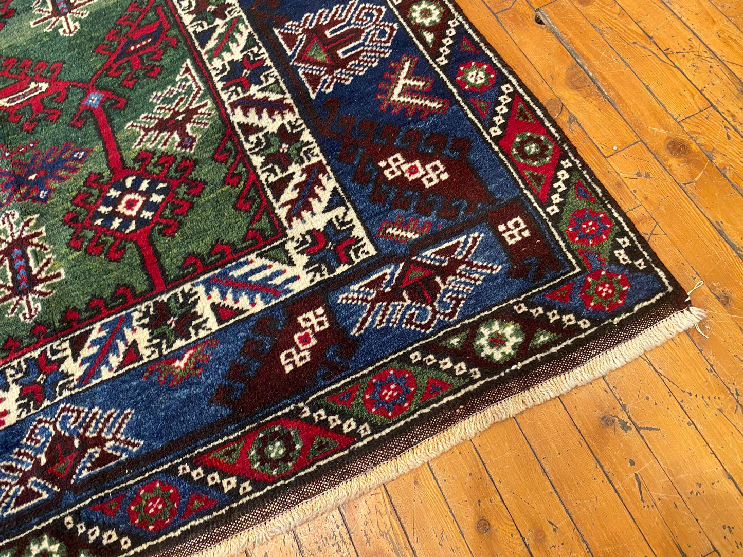 Geometric Pattern Turkish Dosemealti Handmade Green Bacground Area Carpet Cappadocia Rug Collection