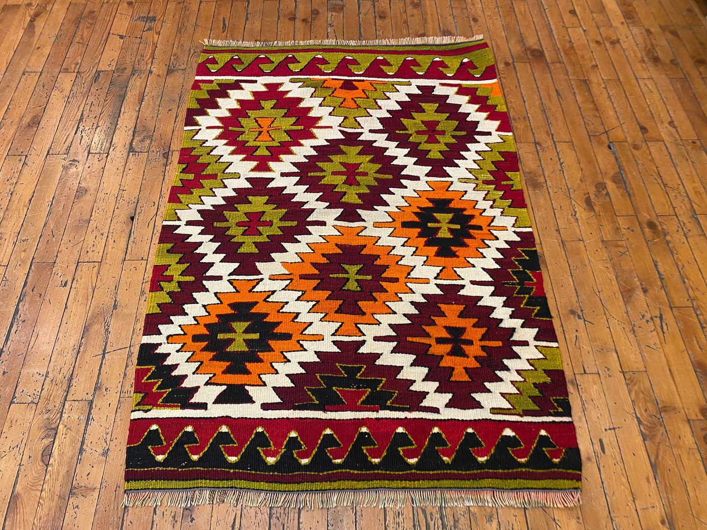 Colorful Wool Turkish Anatolian Kilim 3”x4” Cappadocia Rug Collection