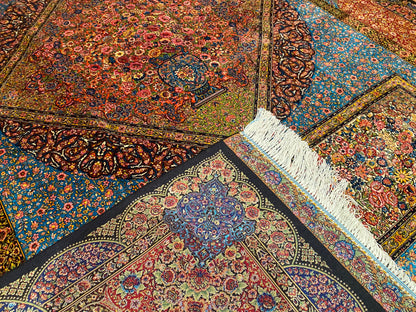 Luxury Turkish Silk Rug with Diamond Medallion Design 5''x7'' Cappadocia Rug Collection