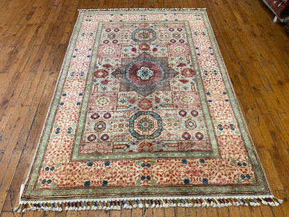 Handmade Mamluk Rug - Geometric Design 4'x6' | Premium Wool Carpet  ADN Cappadocia Rug Collection