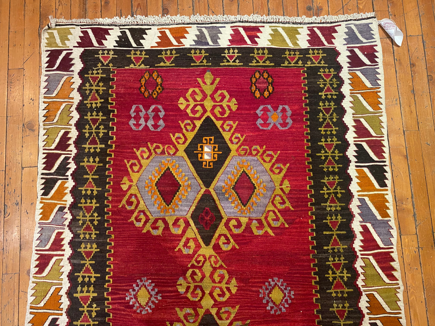 Cappadocia Antique Kilim Rug 4x6 ft - Authentic Turkish Handwoven Vintage Carpet