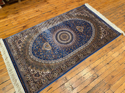 Medallion Traditional Turkish Silk Rug 3x5 ft - Hereke Quality Cappadocia Rug Collection