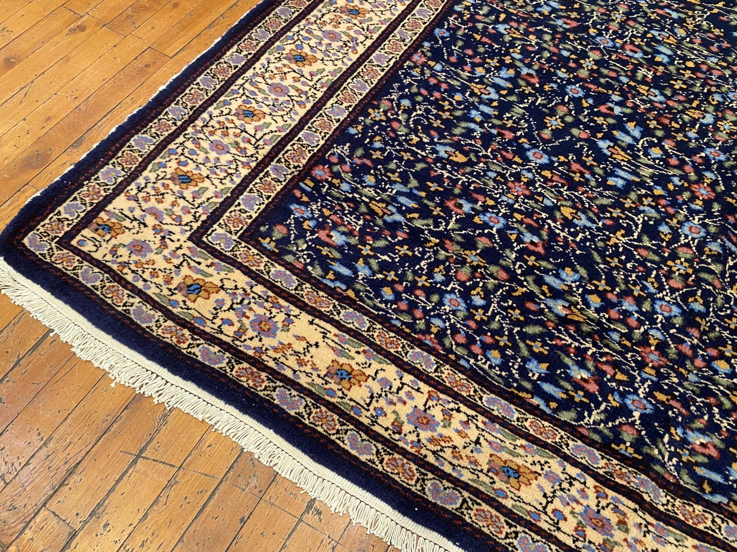 Handmade Turkish Floral Rug - Premium Vintage Oriental Carpet 6x7 Feet