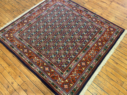 Hereke Square Rug 4x4 ft - Handwoven Turkish Carpet Premium Quality Cappadocia Rug Collection