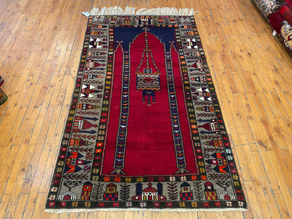 Anatolian Turkish Handmade Rug 4x7 ft - Vintage Wool Carpet Cappadocia Rug Collection