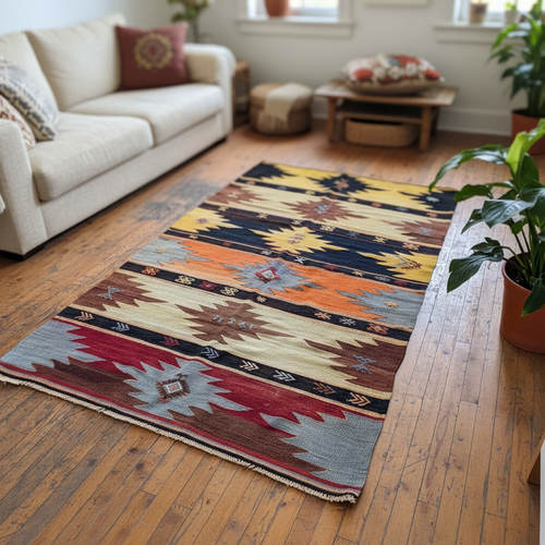 1960s 4x6ft Traditional Handmade Kilim