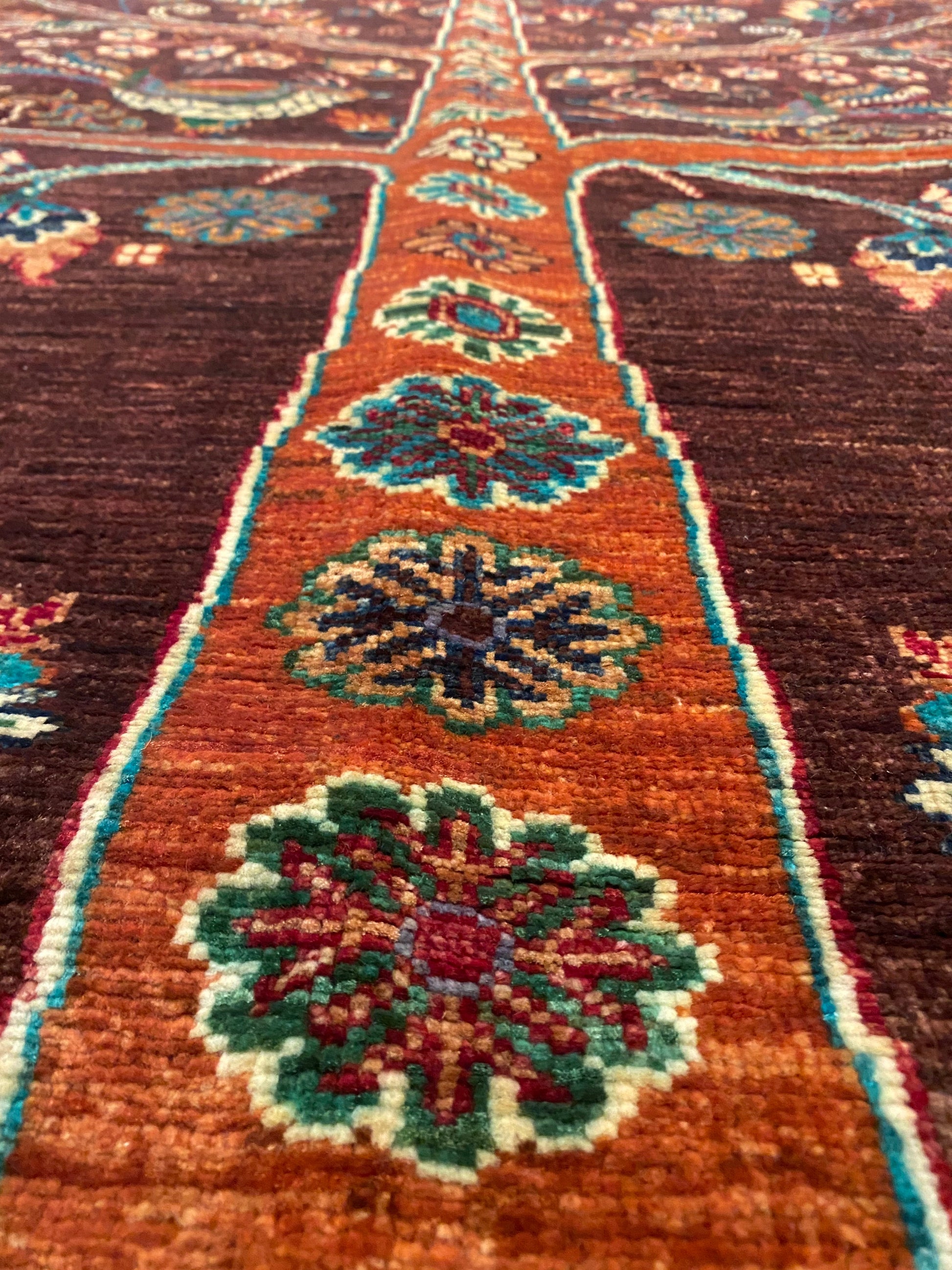 Brown Wool Carpet - Natural Dye Area Rug 4x6ft Cappadocia Rug Collection