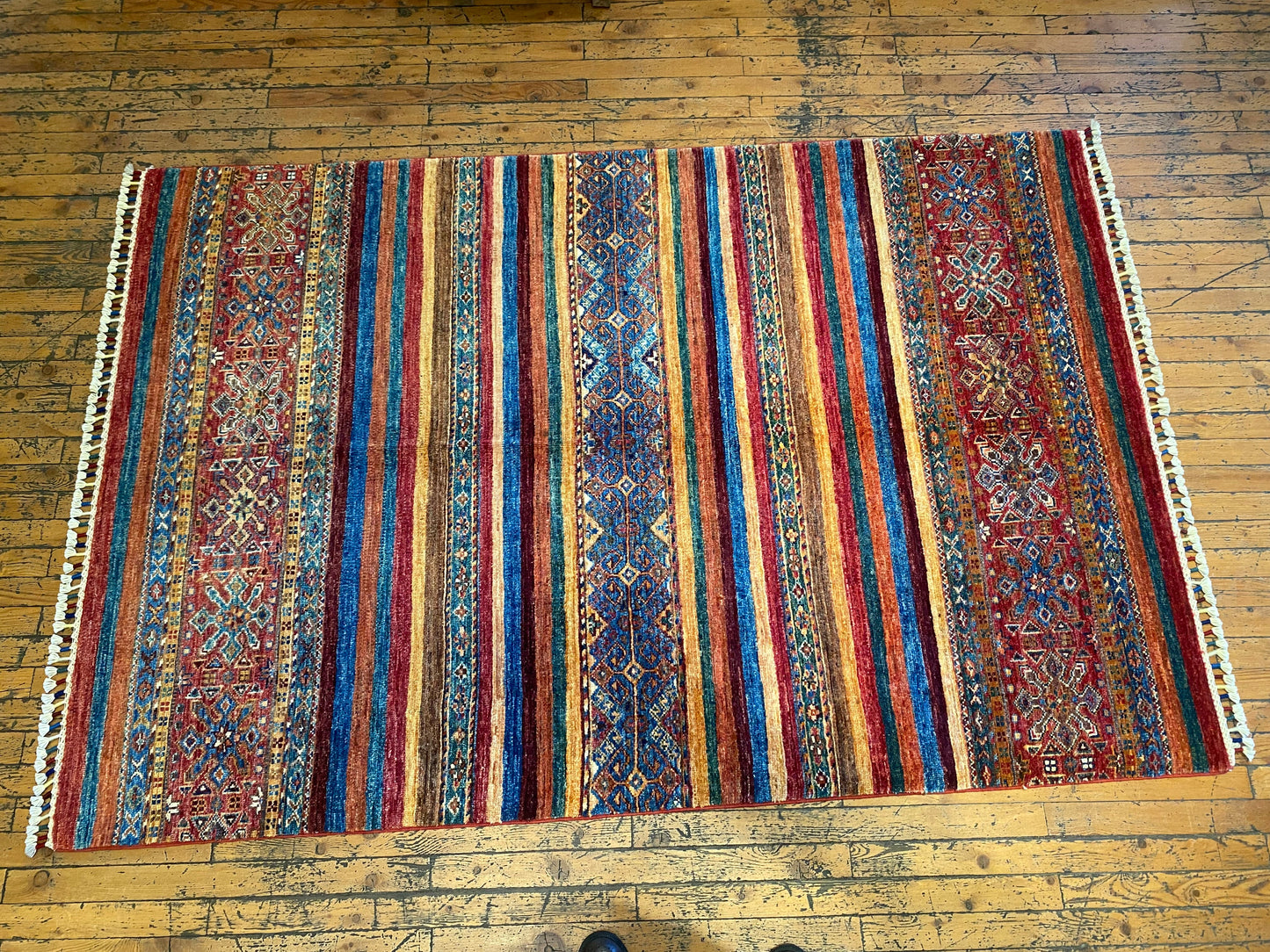 Stripe Pattern Handmade Rug 4x6 - Premium Wool Carpet | Free Shipping Cappadocia Rug Collection