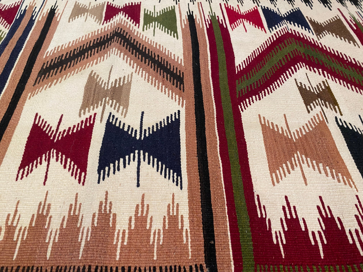 Anatolia Geometric Design Kilim Rug 3x6 ft - Handwoven Turkish Kilim Runner Cappadocia Rug Collection