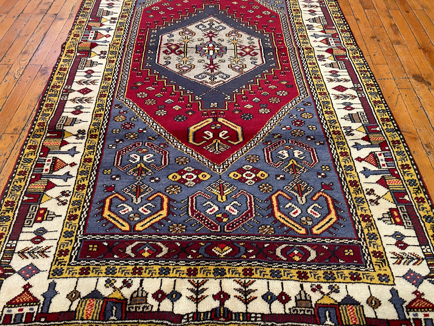Authentic Anatolian Rug – Handwoven Turkish Wool Carpet with Vintage Tribal Patterns – Boho Decor Area Rug