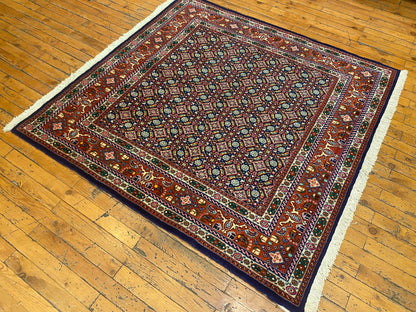 Hereke Square Rug 4x4 ft - Handwoven Turkish Carpet Premium Quality Cappadocia Rug Collection