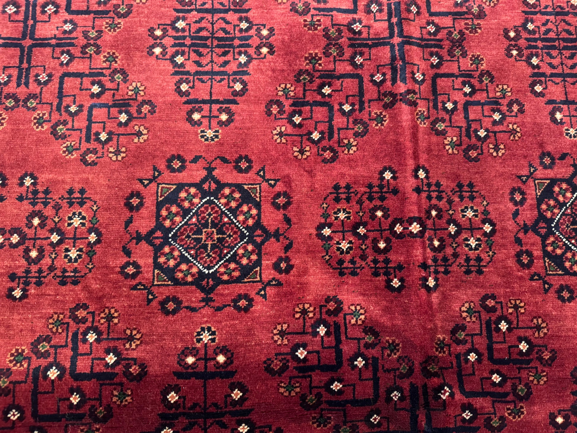 Dark Red Hand-Knotted Natural Carpet 5x6.5ft Cappadocia Rug Collection