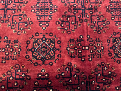 Dark Red Hand-Knotted Natural Carpet 5x6.5ft Cappadocia Rug Collection