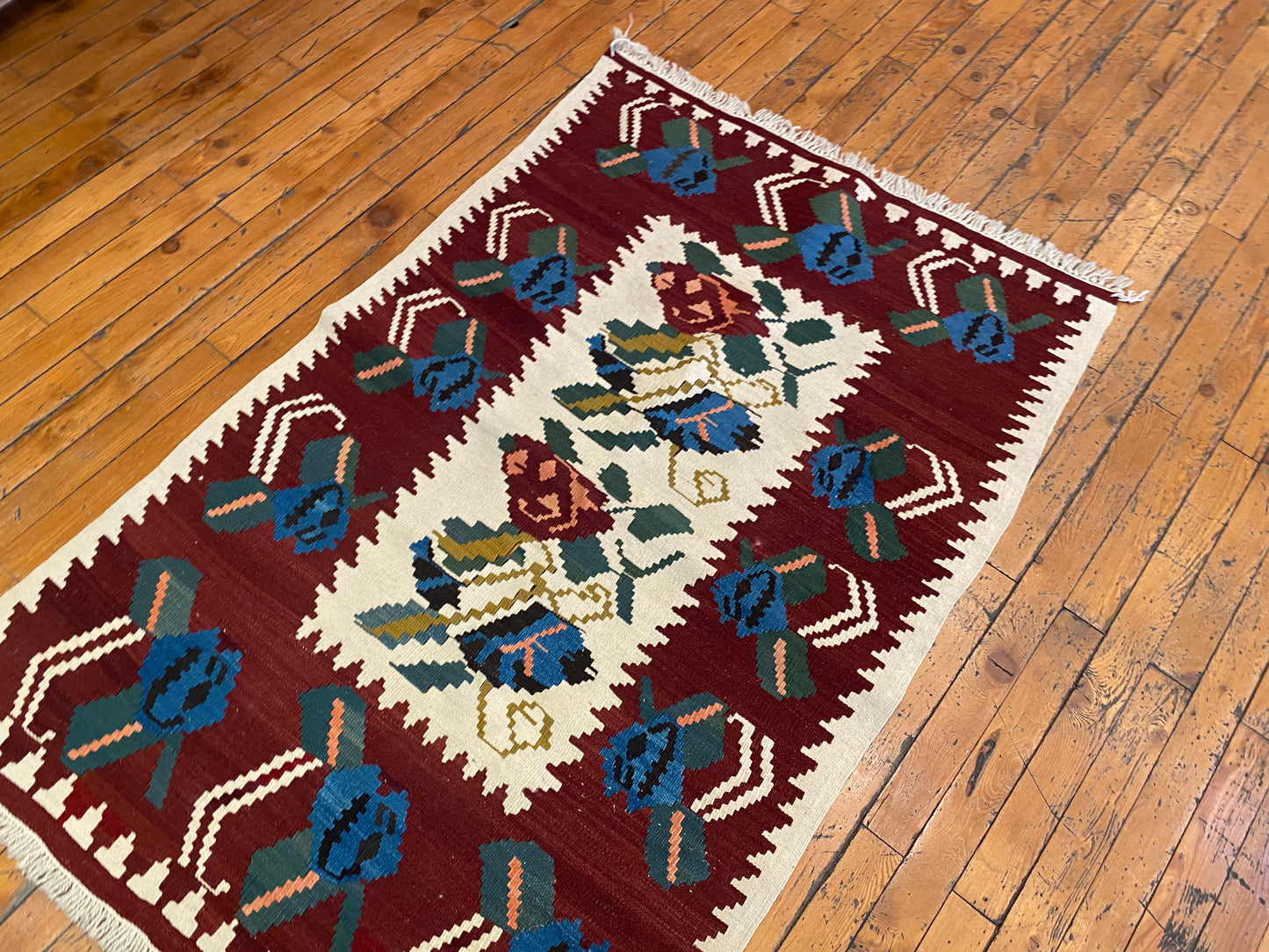 Handmade Cappadocia Kilim Rug 3x4ft - Authentic Turkish Flatweave