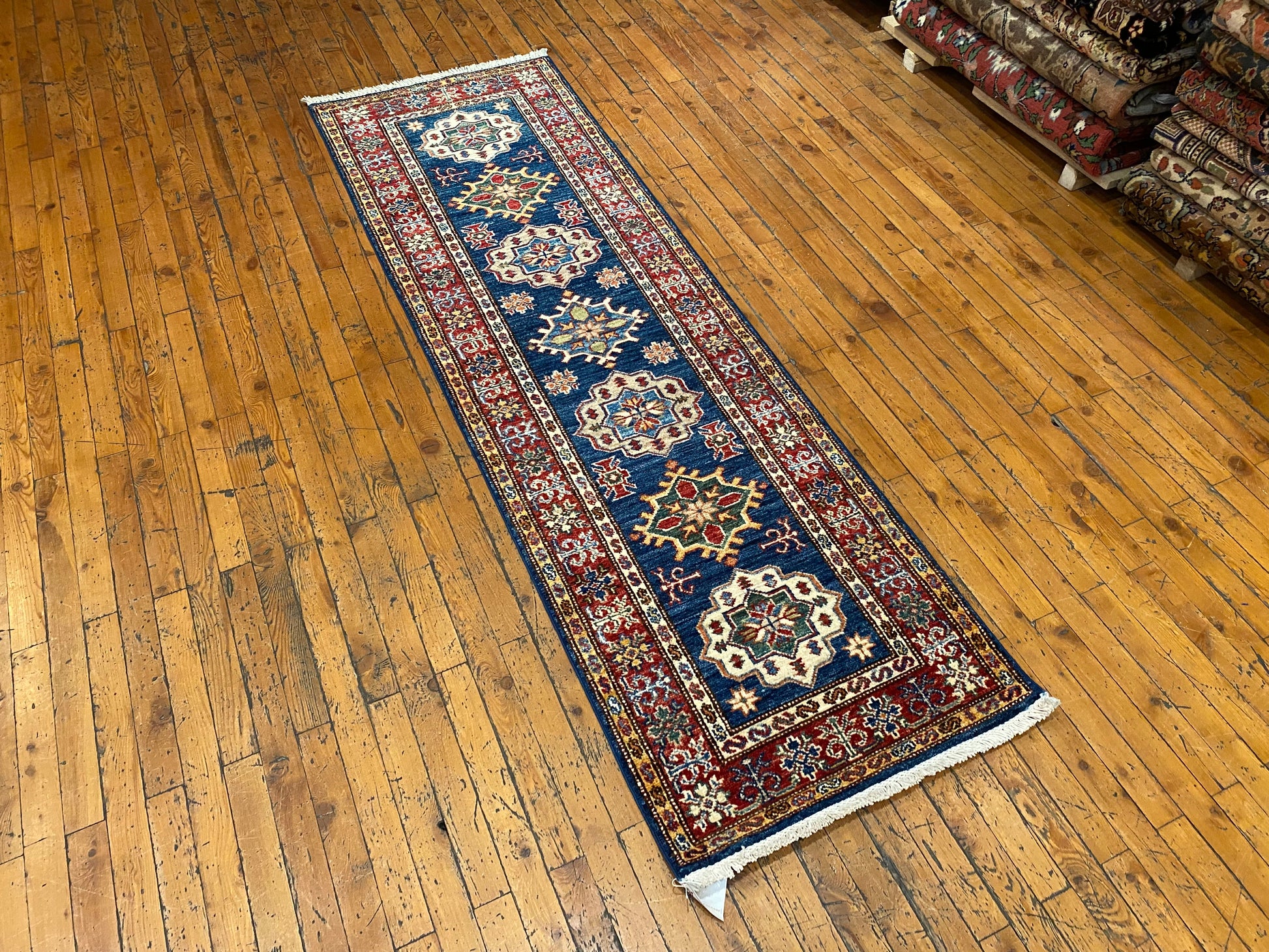 Blue Hallway Handmade Rug 2”x6’5” ADN Cappadocia Rug Collection